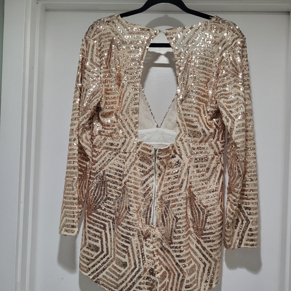 Gold sequin romper size XL - Picture 3 of 9